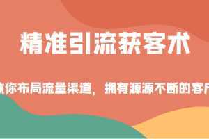 精準引流獲客術，教你布局流量渠道，擁有源源不斷的客戶！