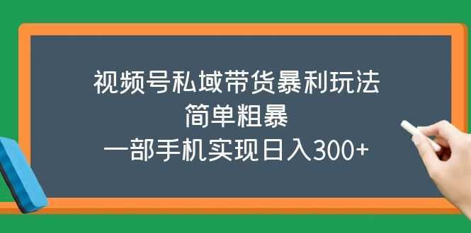 視頻號(hào)私域帶貨暴利玩法，簡單粗暴，一部手機(jī)實(shí)現(xiàn)日入300+