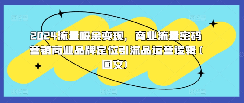 2024流量吸金變現，商業流量密碼營銷商業品牌定位引流品運營邏輯(圖文)