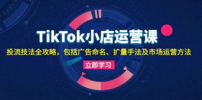 TikTok小店運營課：投流技法全攻略，包括廣告命名 擴量手法及市場運營方法