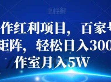 AI寫(xiě)作紅利項(xiàng)目，百家號(hào)流量主矩陣，輕松日入300+工作室月入5W【揭秘】