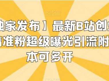 【獨家發布】最新B站創業粉精準粉超級曝光引流附腳本可多開【揭秘】