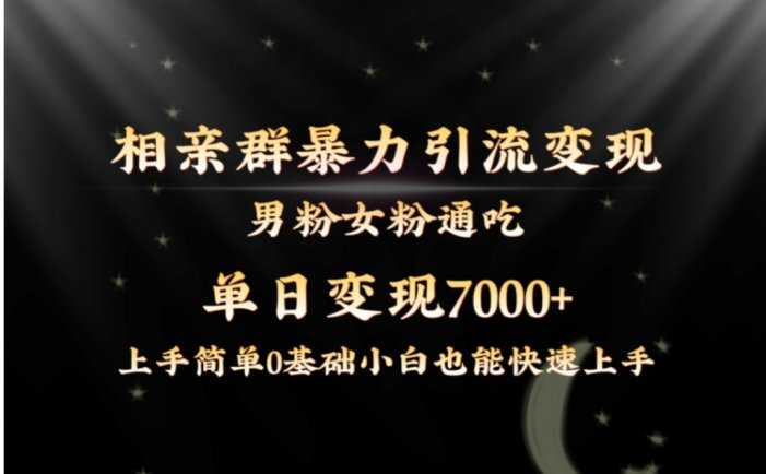 全網(wǎng)首發(fā)相親群暴力引流男粉女粉通吃變現(xiàn)玩法，單日變現(xiàn)7000+保姆教學(xué)1.0