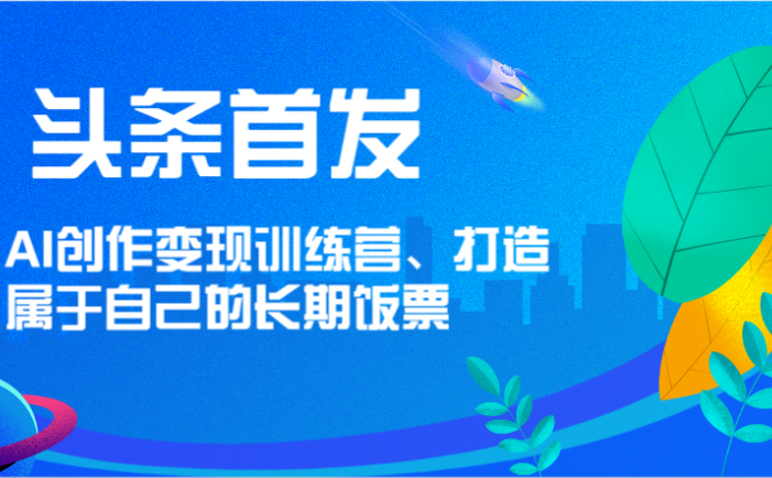 頭條首發 AI創作變現訓練營，打造屬于自己的長期飯票
