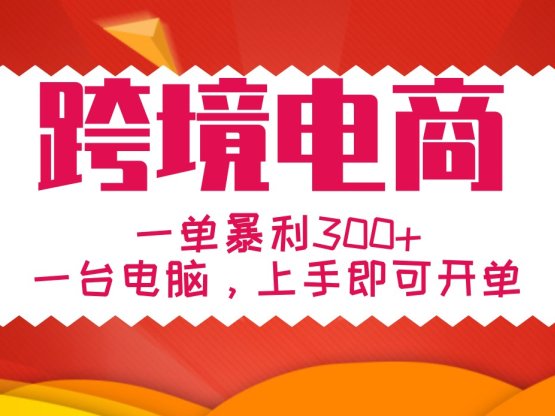 手把手教學跨境電商，一單暴利300+，一臺電腦上手即可開單